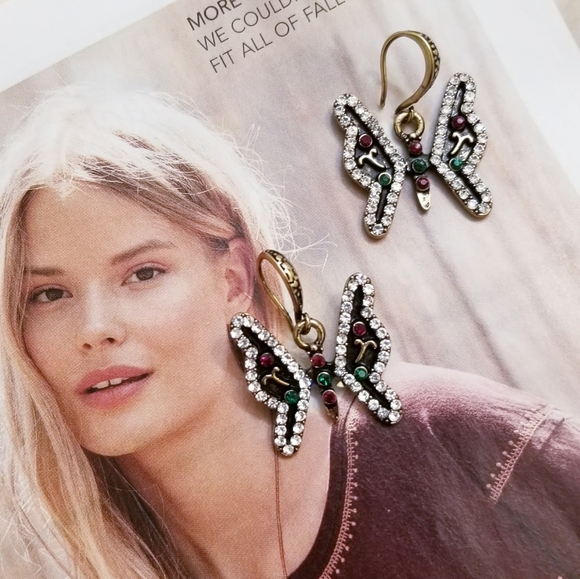 Turkish Crystal Enamel Butterfly Earrings - Picture 9 of 16